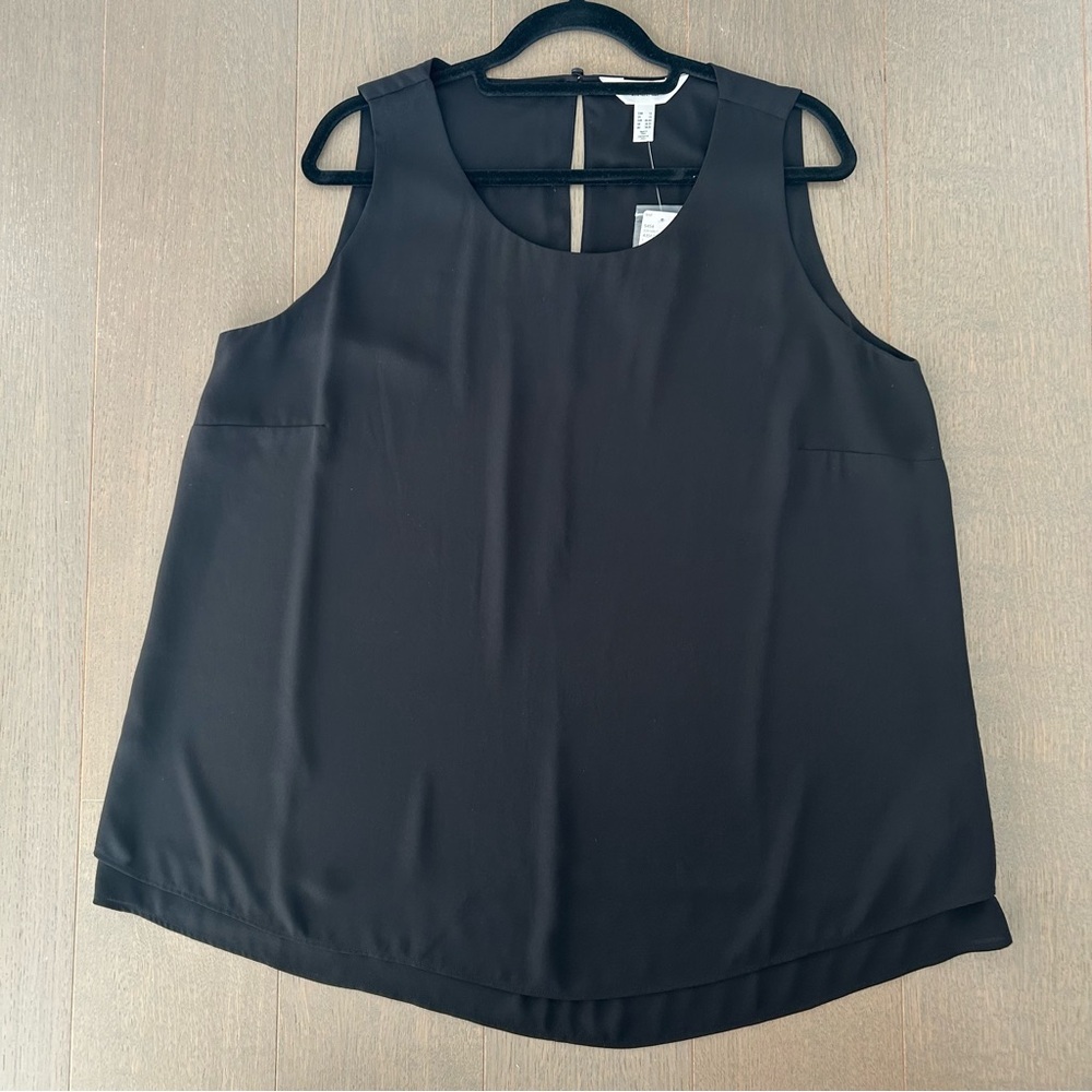 Addition Elle Black Chiffon Sleeveless Blouse